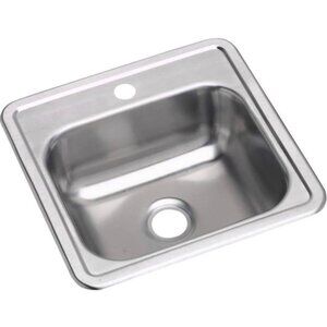 NEW! Elkay Dayton 15" Drop In Single Basin Stainless Steel Kitchen Sink
